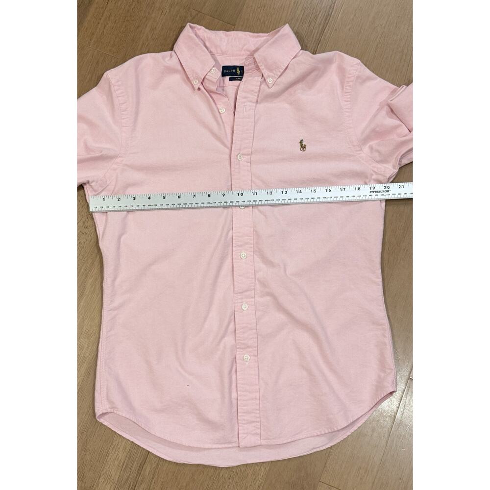 Ralph Lauren Shirt Mens Medium Slim Fit Pink Oxford Button Down Long Sleeve - Picture 4 of 6